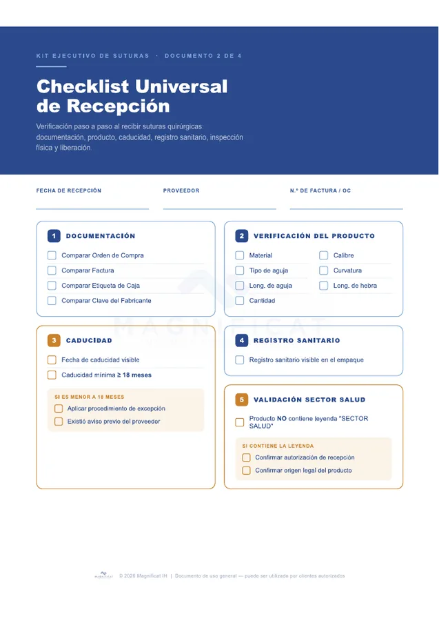 Portada del Checklist Universal de Recepción